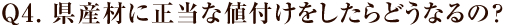 Q4. 県産材に正当な値付けをしたらどうなるの？