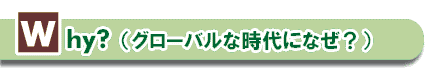 Why?（グローバルな時代になぜ？）